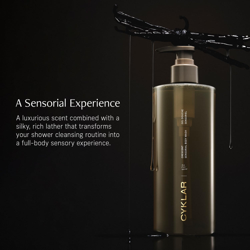 Botella de lujo CYKLAR Sensorial Body Wash de 16.5 onzas.