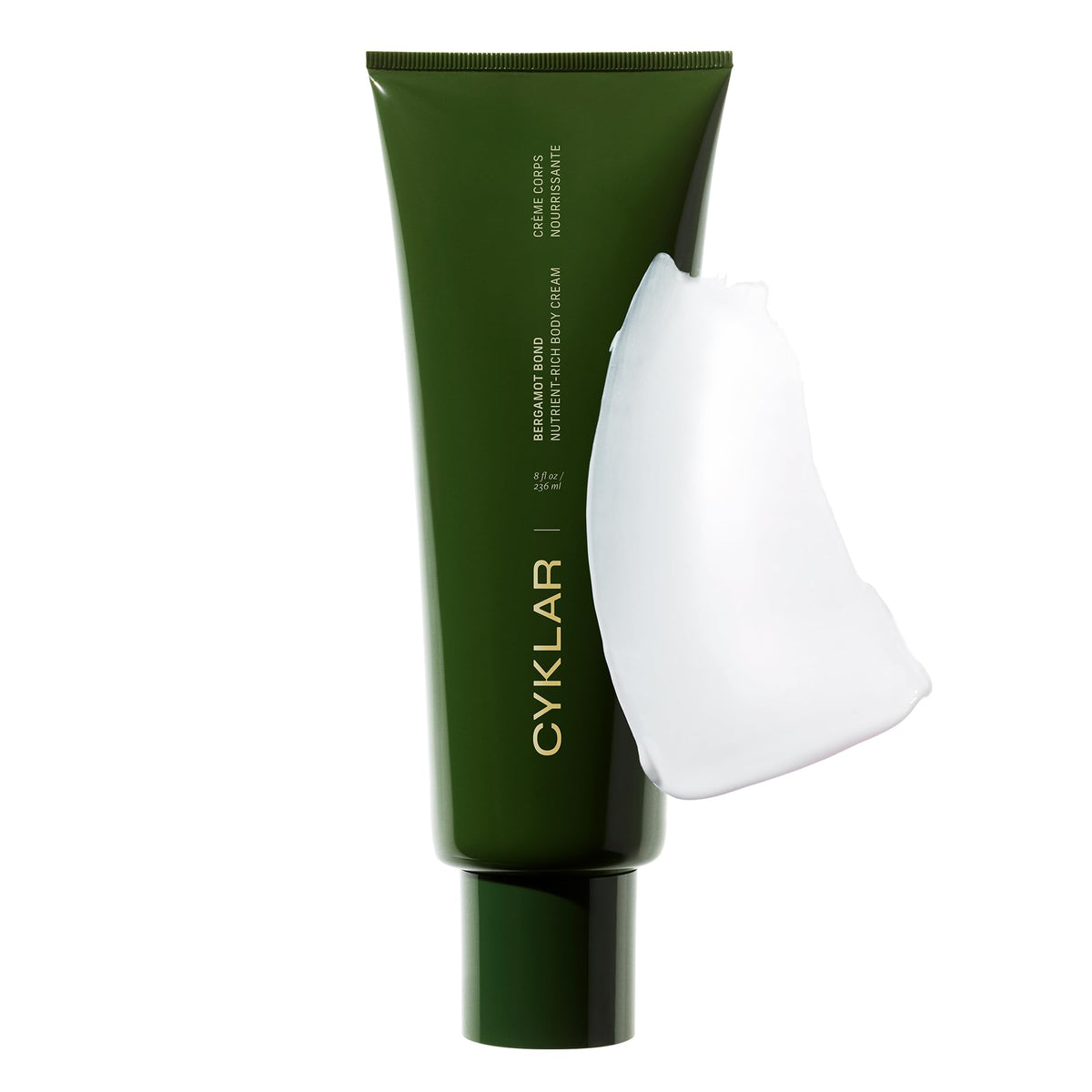 CYKLAR Crema corporal nutritiva en botella para hidratación profunda y piel suave.