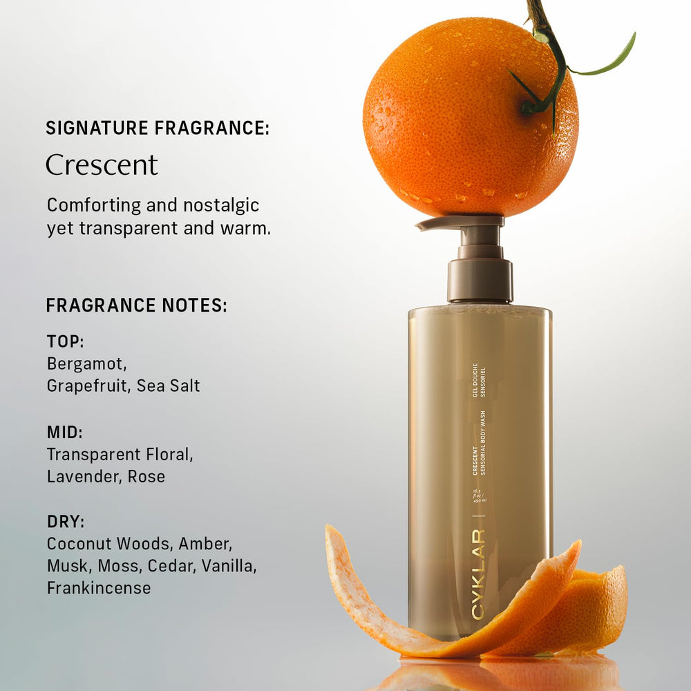 Fragancia Crescent de CYKLAR: bergamota y notas florales para un aroma reconfortante.