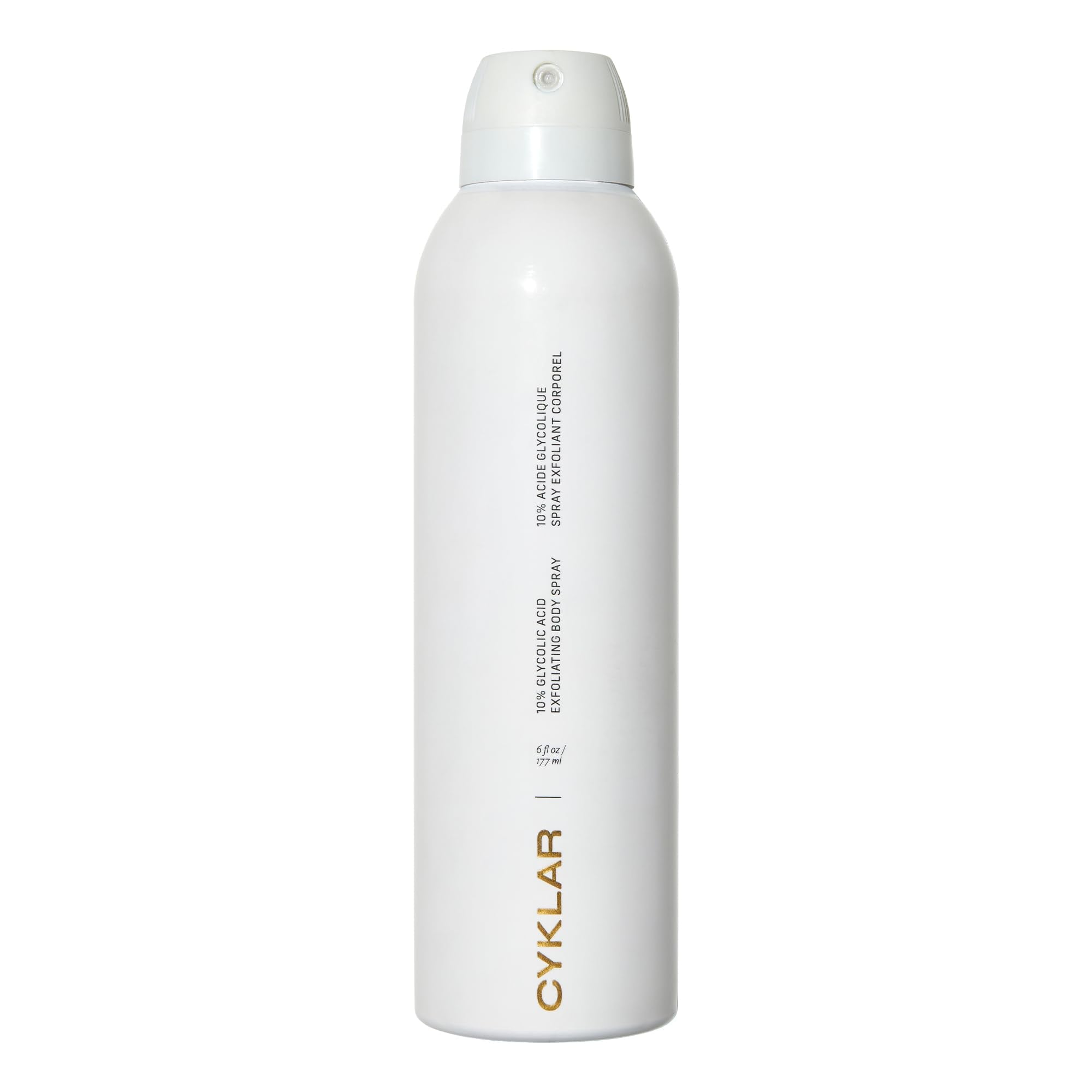 CYKLAR spray exfoliante glicólico corporal para piel más suave.