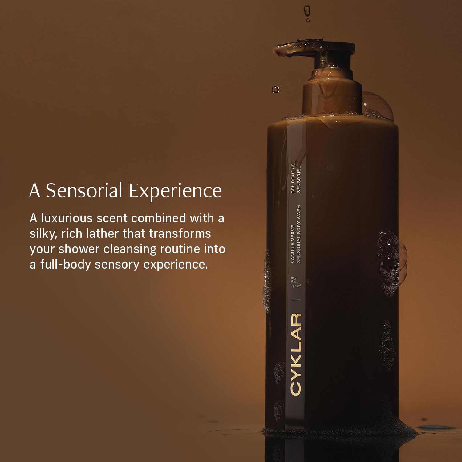 CYKLAR Sensorial Body Wash acompaña tu ritual diario de cuidado.