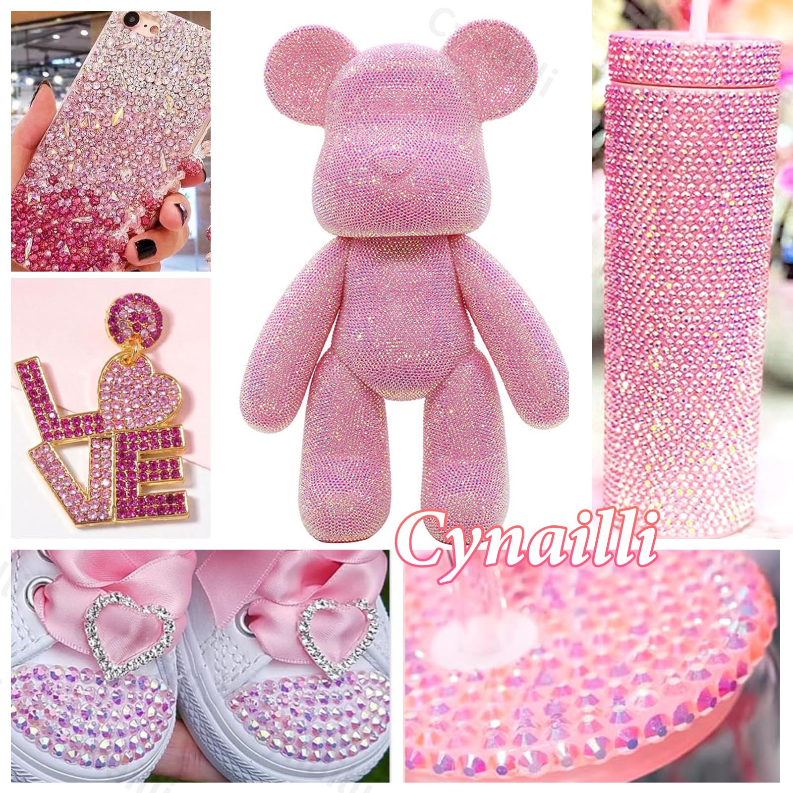 Piedras rosadas Cynailli 6mm para brillo notable.