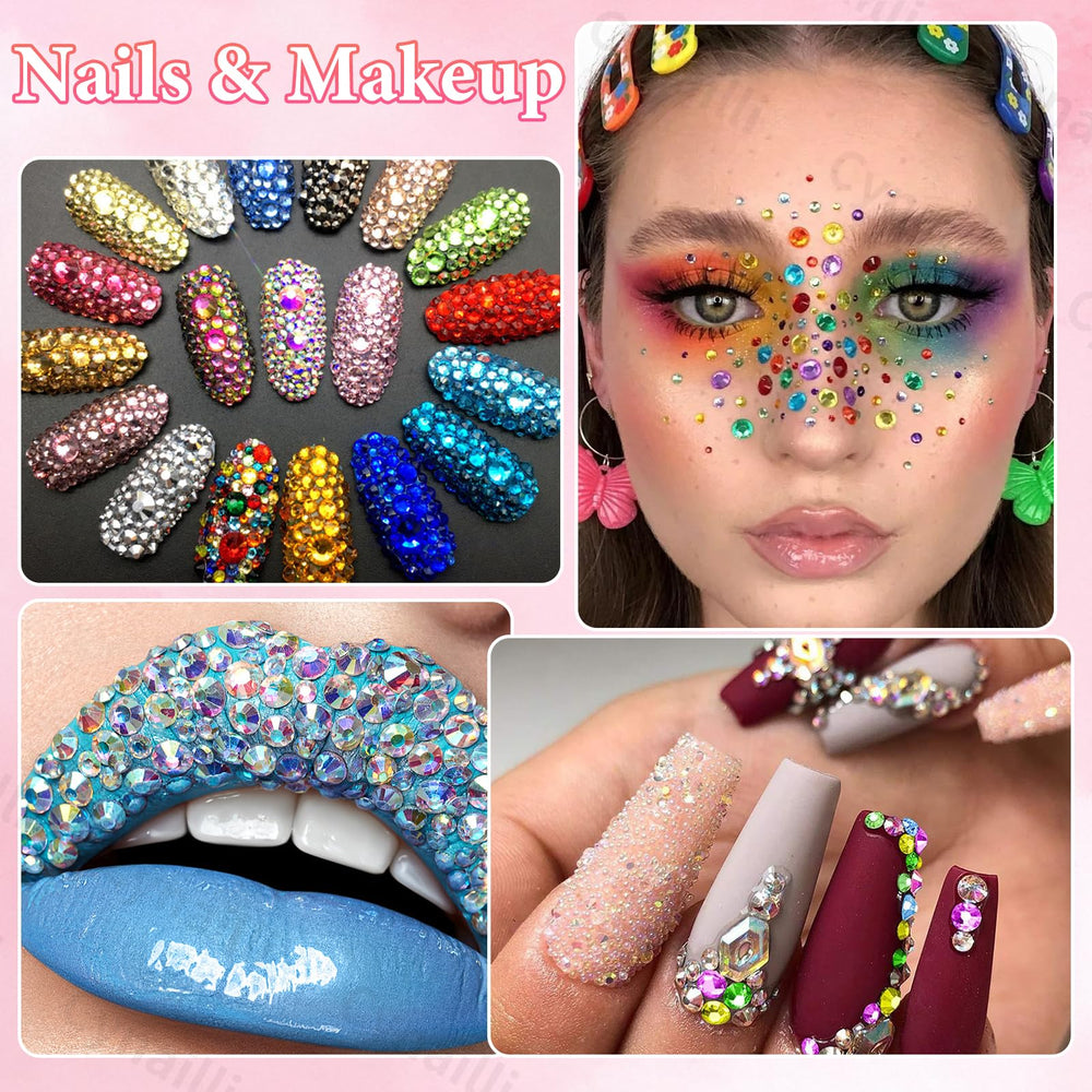 Uso en uñas y maquillaje para un diseño brillante con Cynailli.