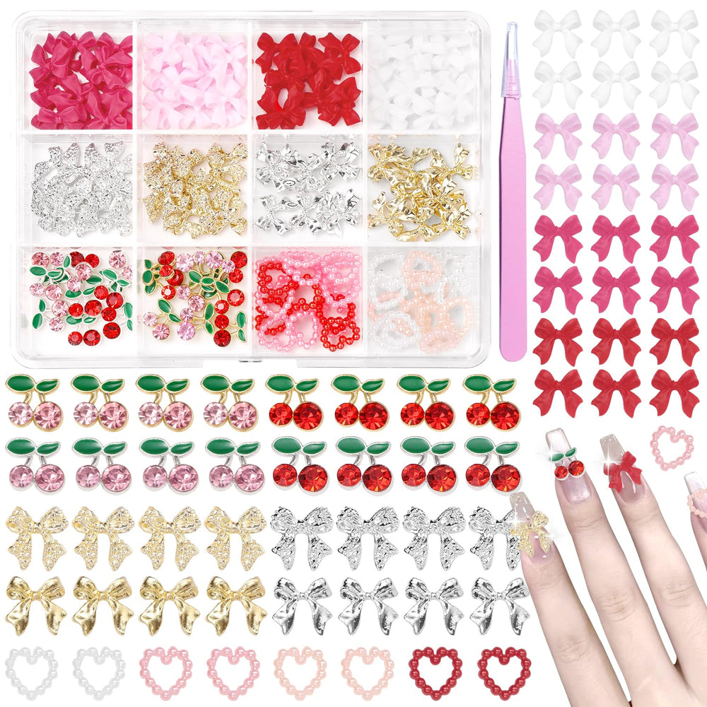 Joyas para uñas Cynailli Valentín con lazo corazón para estilo único