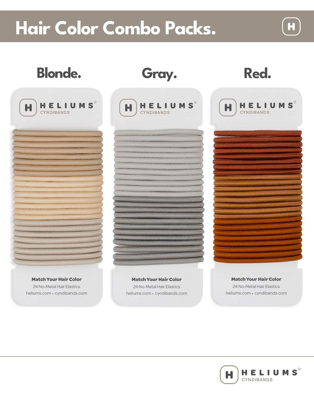 Ligas elásticas Cyndibands colores neutros, se mezclan con diferentes tonos de cabello.