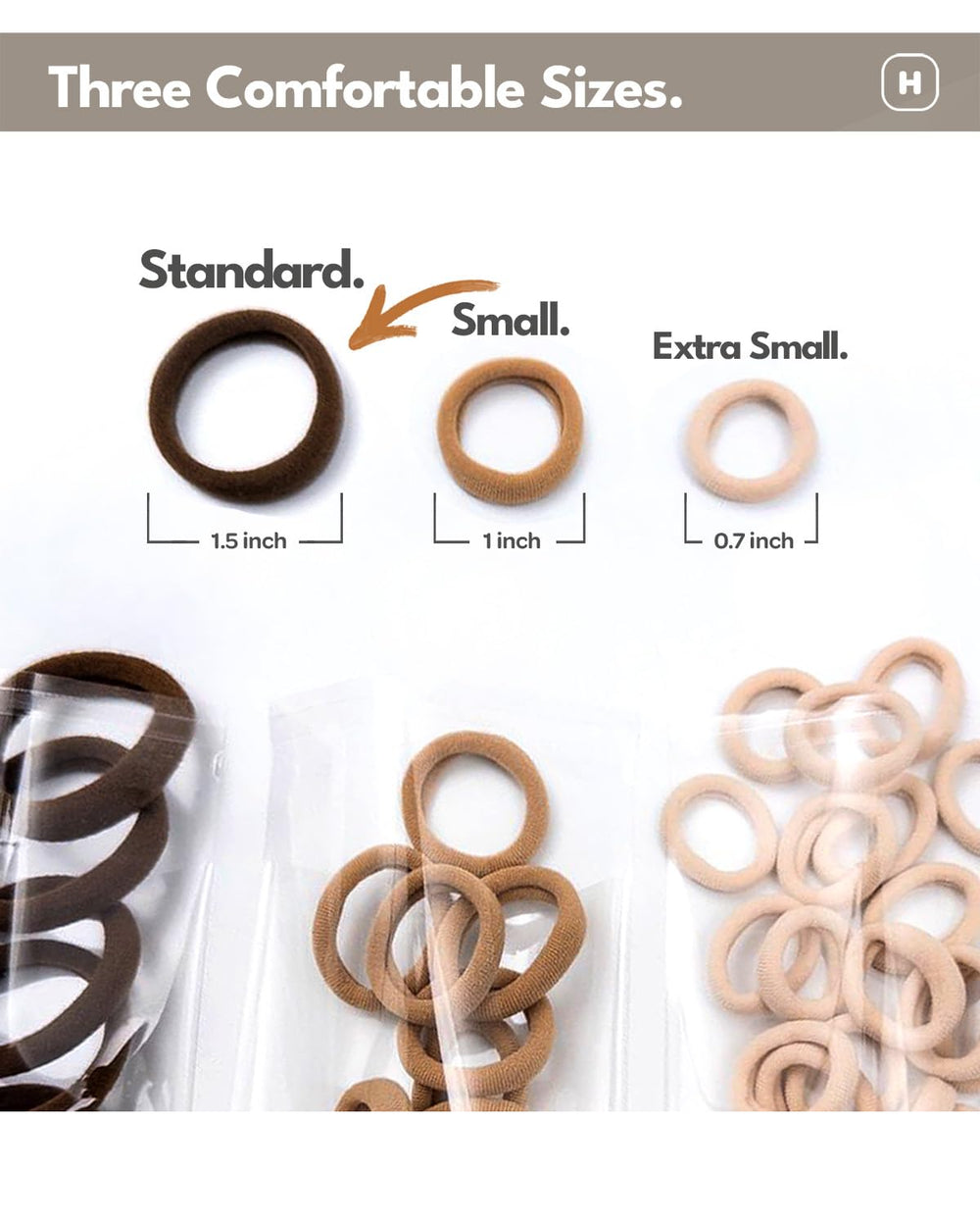 Primer plano de la fibra de nylon suave de las ligas Cyndibands.
