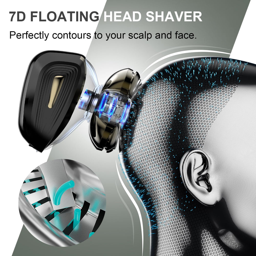 Cyruzi Afeitadora Cabeza 7D Flex para afeitado suave en curvas.