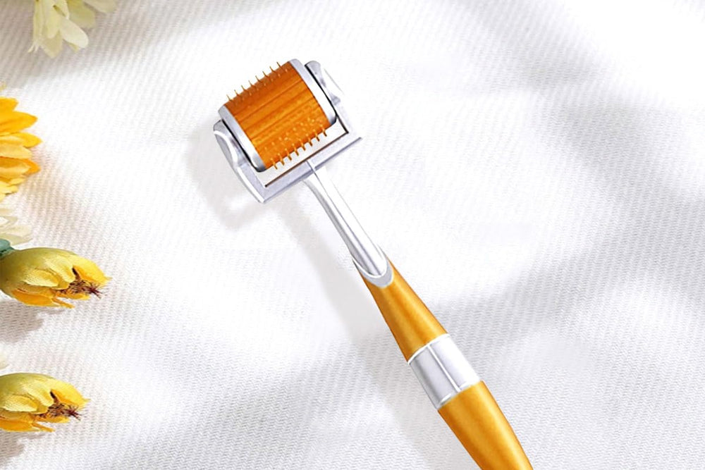 CYSSUS derma roller in use demonstrates smooth rolling technique.