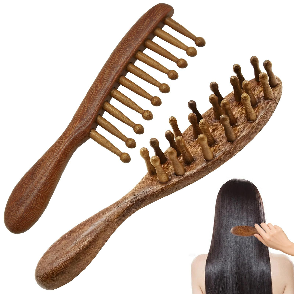 CYUXING cepillo para rastas con dientes anchos para desenredar con suavidad