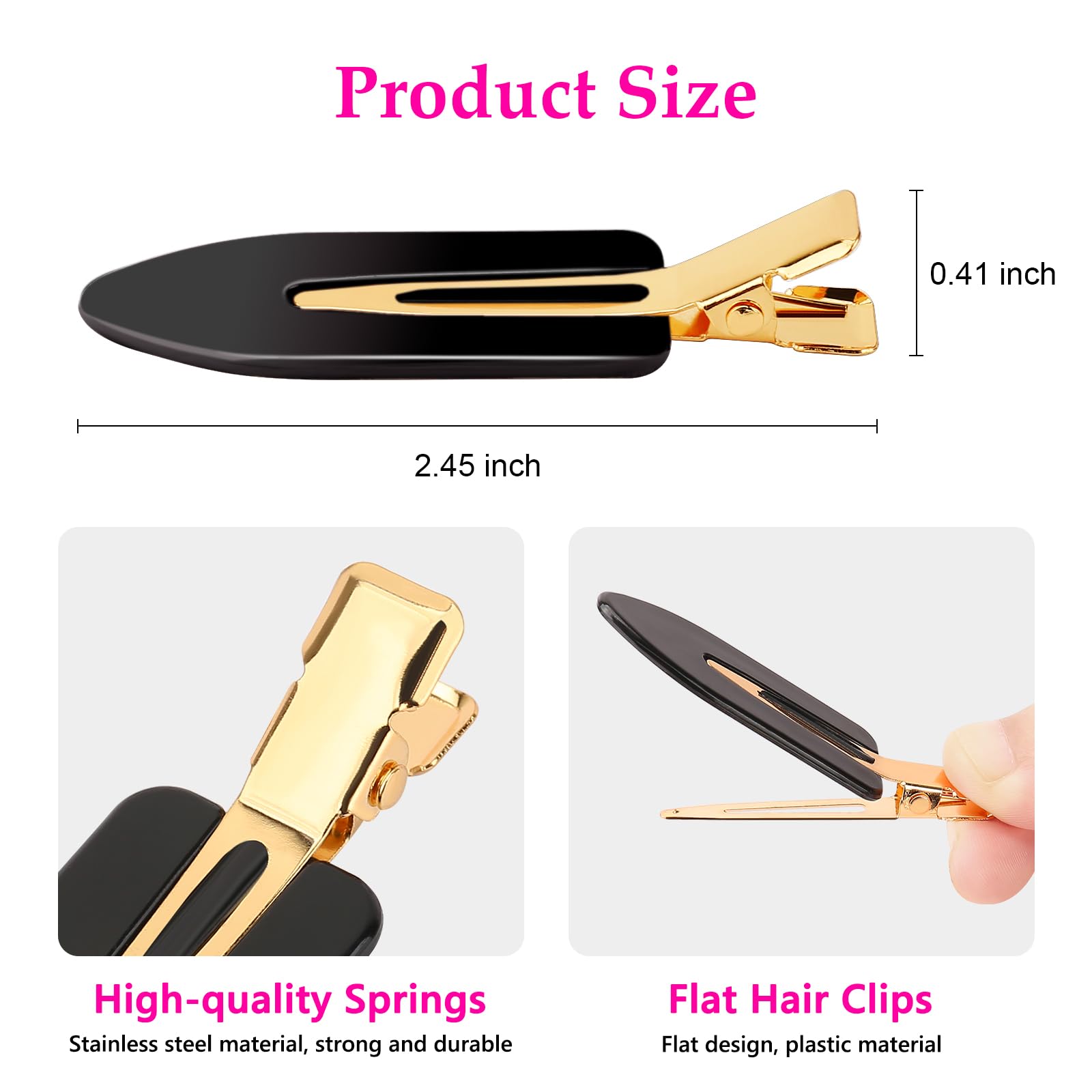 Pinzas D sin pliegues doradas para recogidos elegantes.
