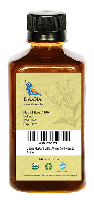 DAANA aceite de mostaza exfoliante suave con sal marina.