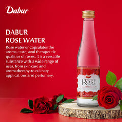 Dabur Agua de Rosas, niebla facial en acción, refresca y tonifica suave