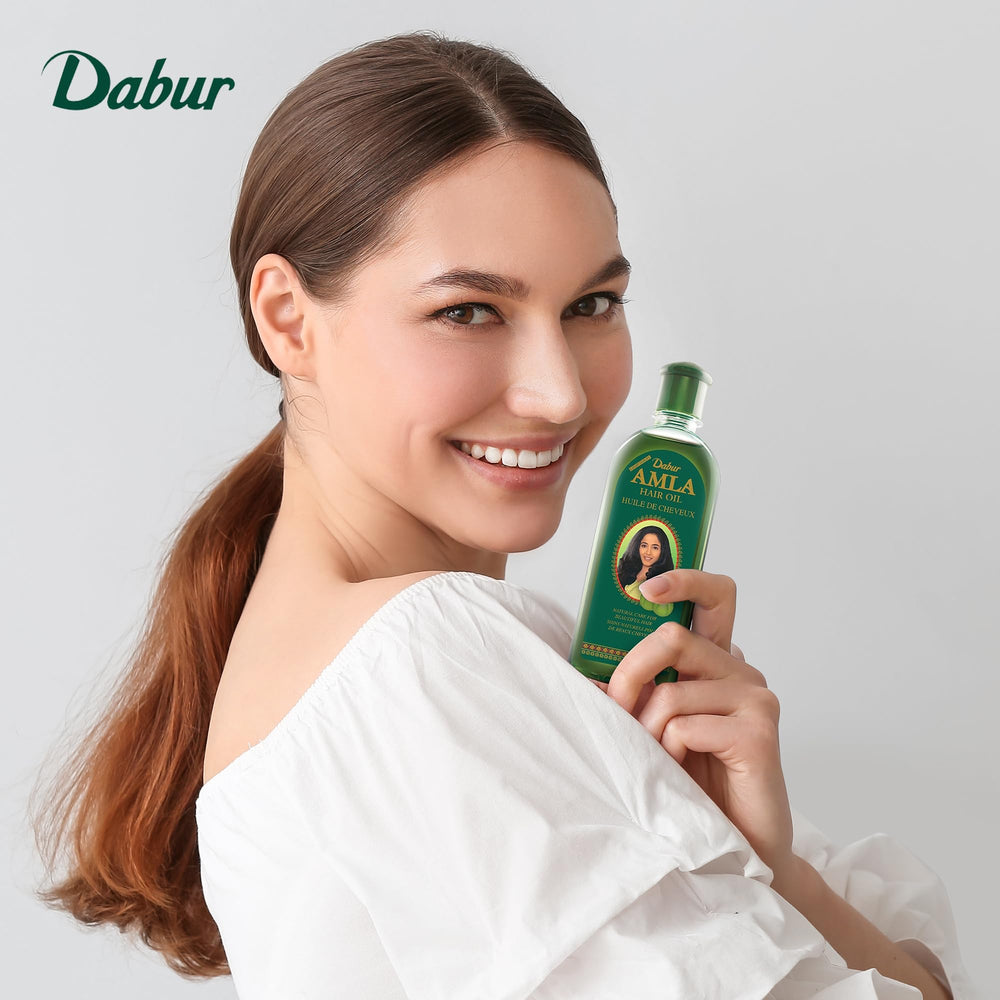 Dabur Aceite capilar de amla, brillo saludable