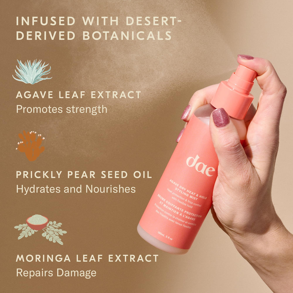 DAE Agave, aplicación para controlar frizz antes del peinado.