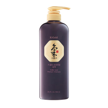 Daeng Gi Meo Ri Ki Gold Champú: botella con fragancia herbal para cuidado capilar.