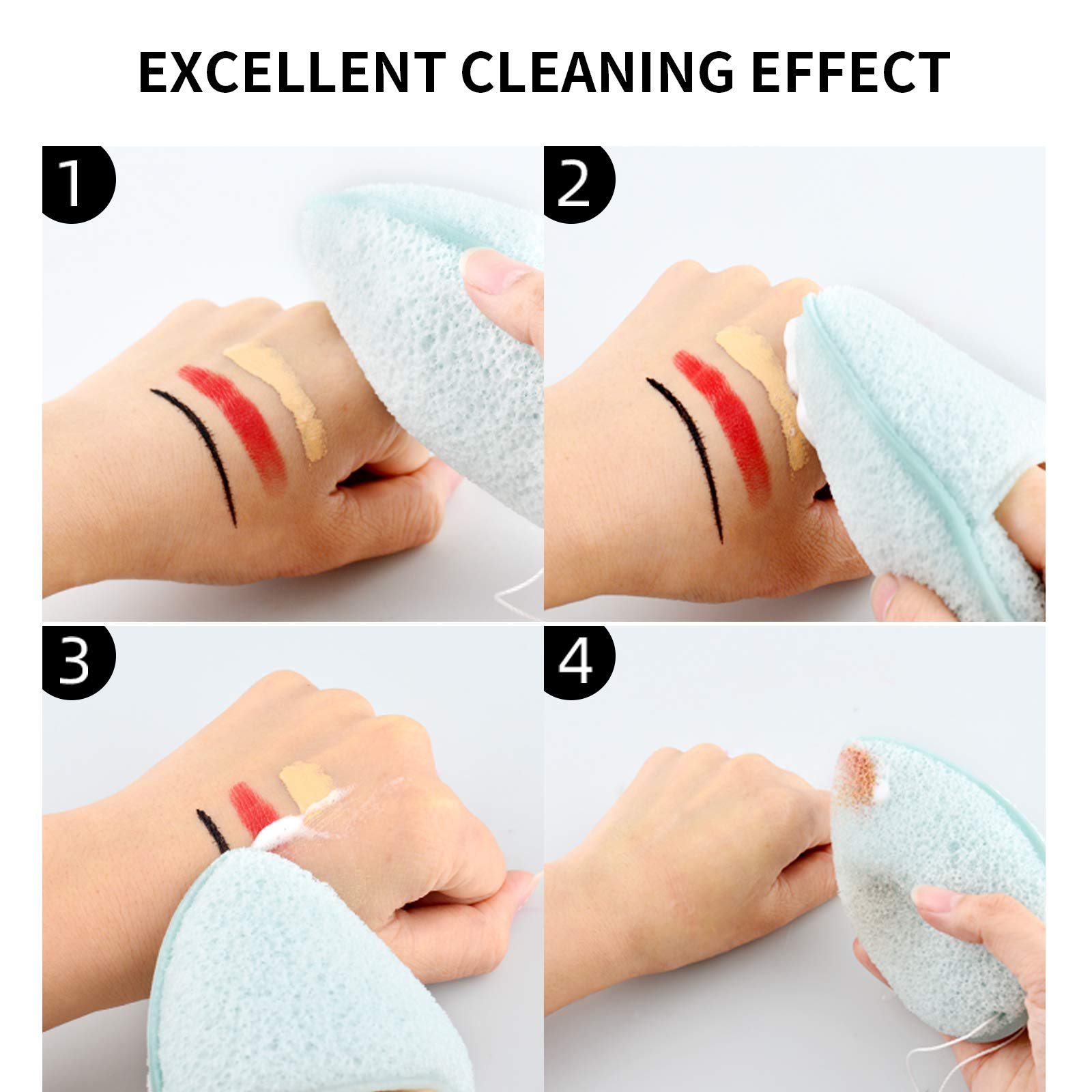 La esponja Konjac DAGEDA ofrece alta absorción para remover maquillaje ligero.