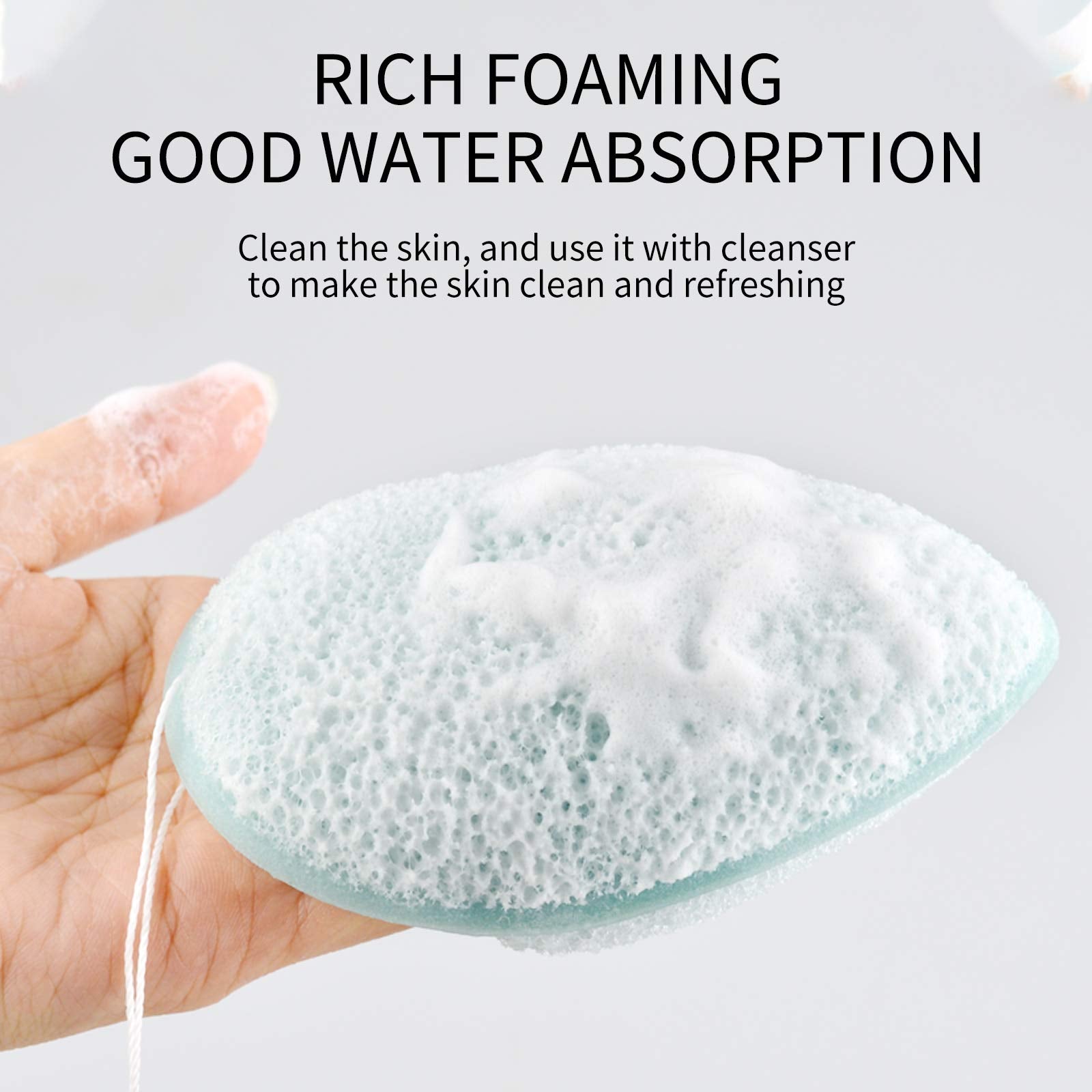 La esponja Konjac de DAGEDA tiene textura fina para exfoliación suave.