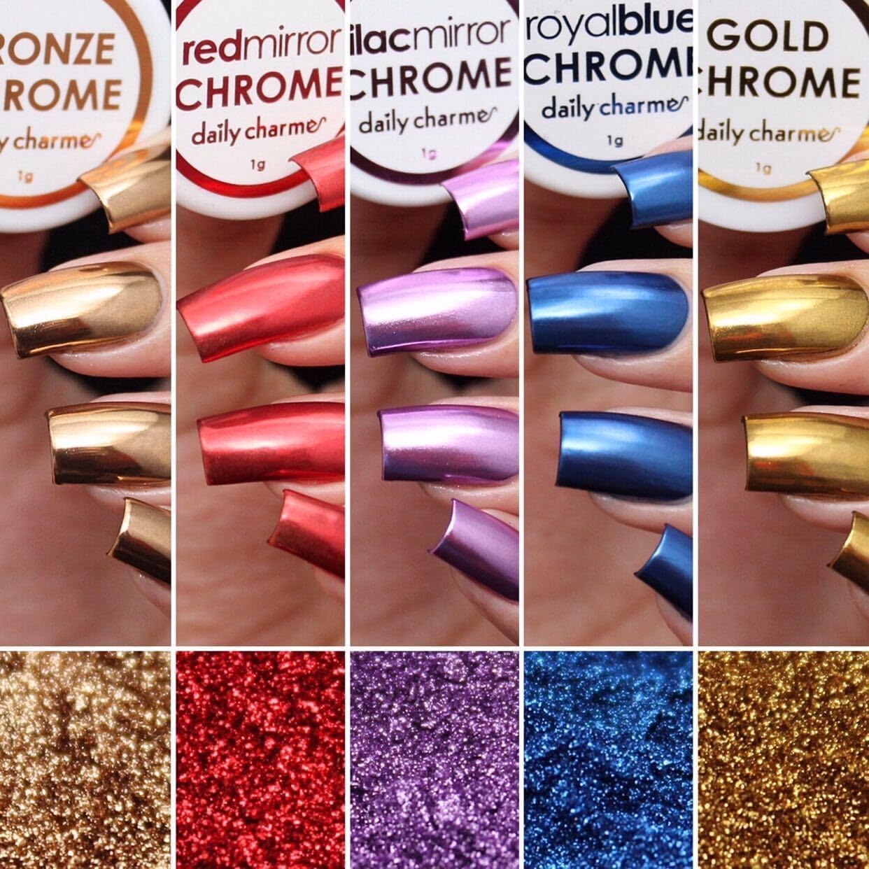 Base gel Daily Charme prête pour l’application poudres chrome