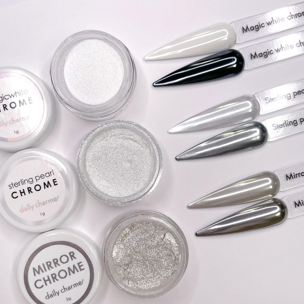 Daily Charme Chrome, compatible avec diverses poudres chrome et holographiques