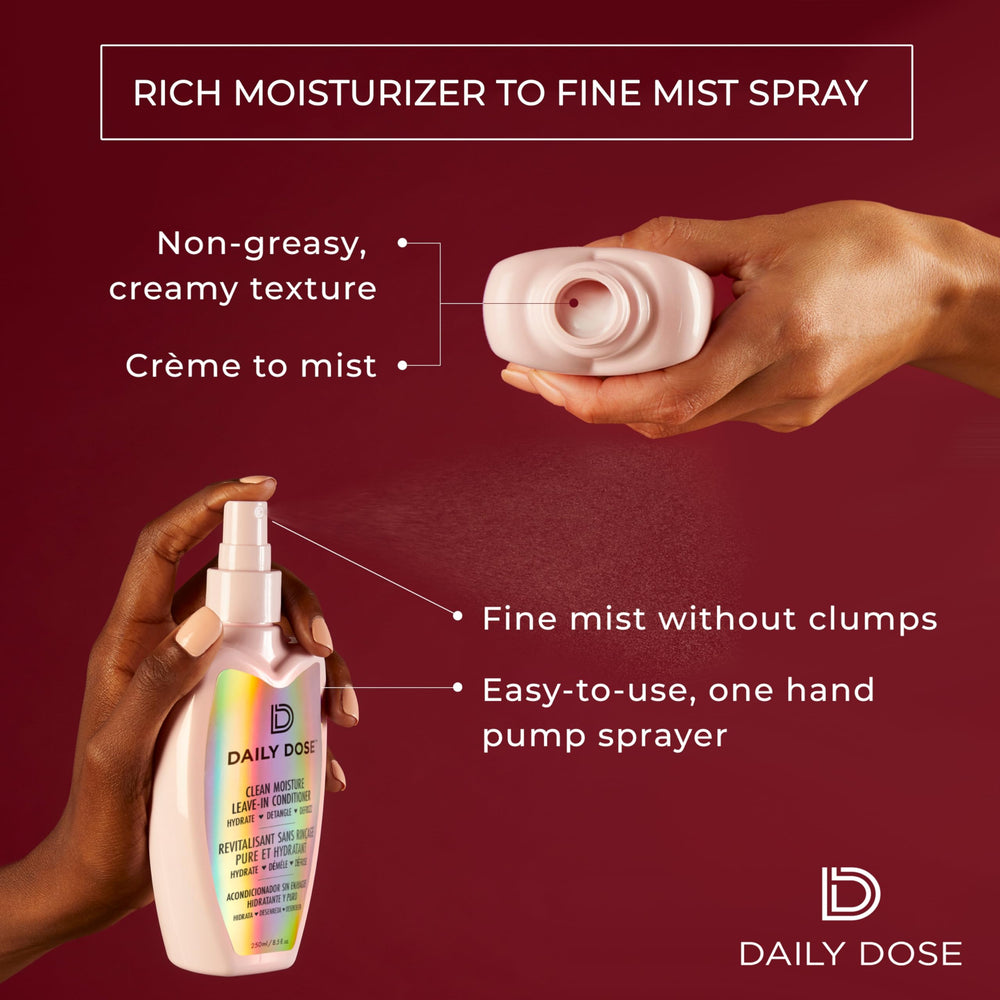 Daily Dose aloe vitaminas aerosol nutre y suaviza el cabello.