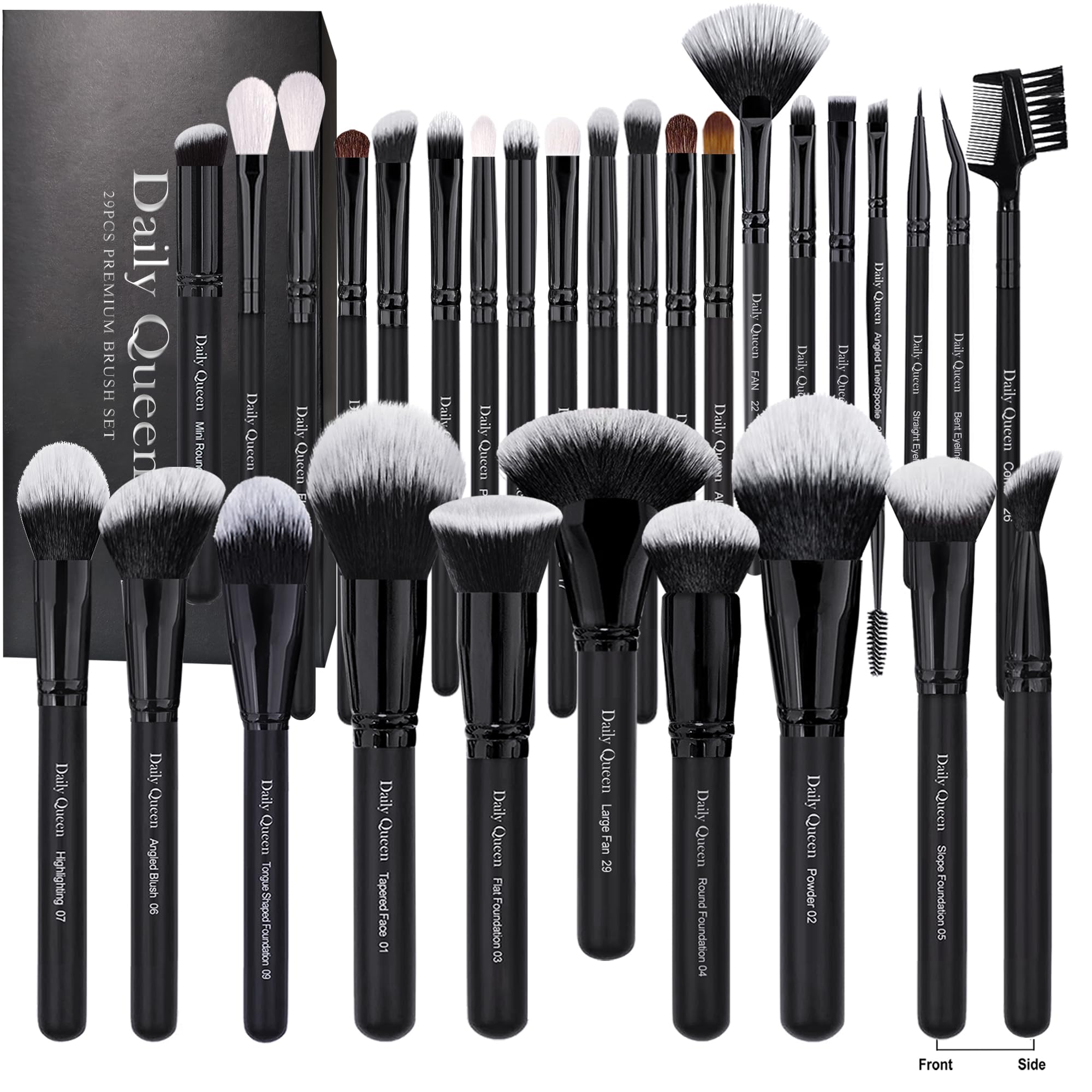 Daily Queen pinceles profesionales para ojos y rostro, difuminan sombras con precisión.