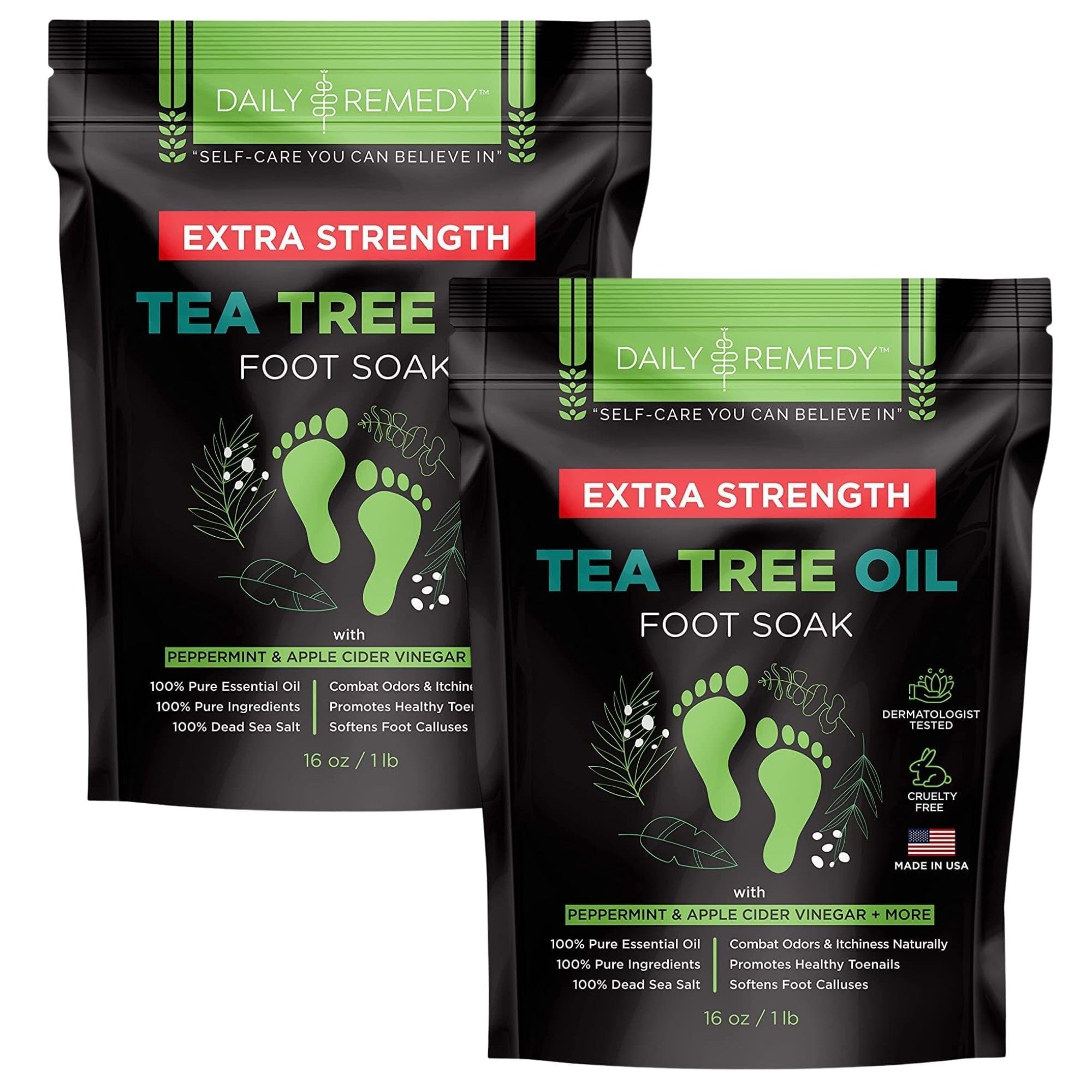 Daily Remedy empaque del remojo para pies con árbol de té y sal Epsom para relajación