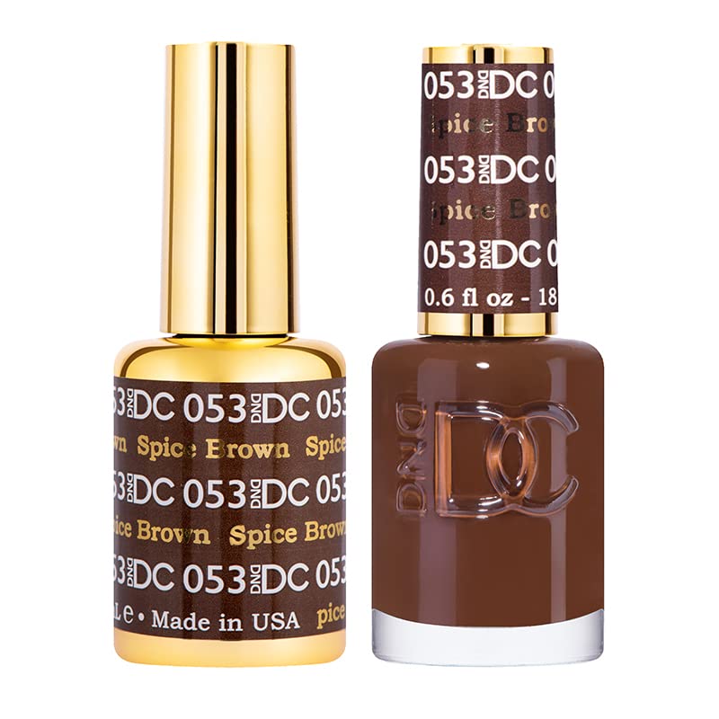DAISY DND gel esmalte 053 Marrón Especiado en primer plano, color intenso.