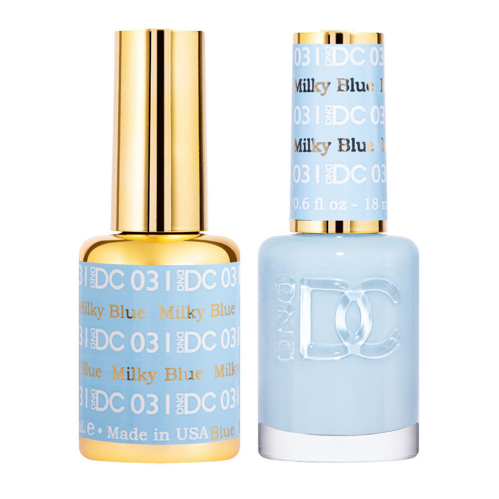 DAISY DND: conjunto gel de uñas y laca secado al aire azul para cobertura uniforme.