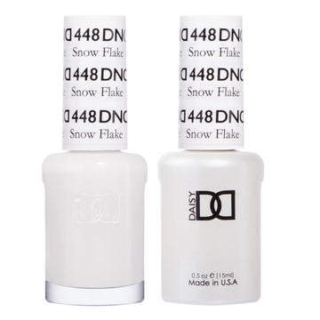 DAISY DND Snow Flake 448: Esmalte en gel blanco cremoso para uñas lisas y cobertura uniforme.