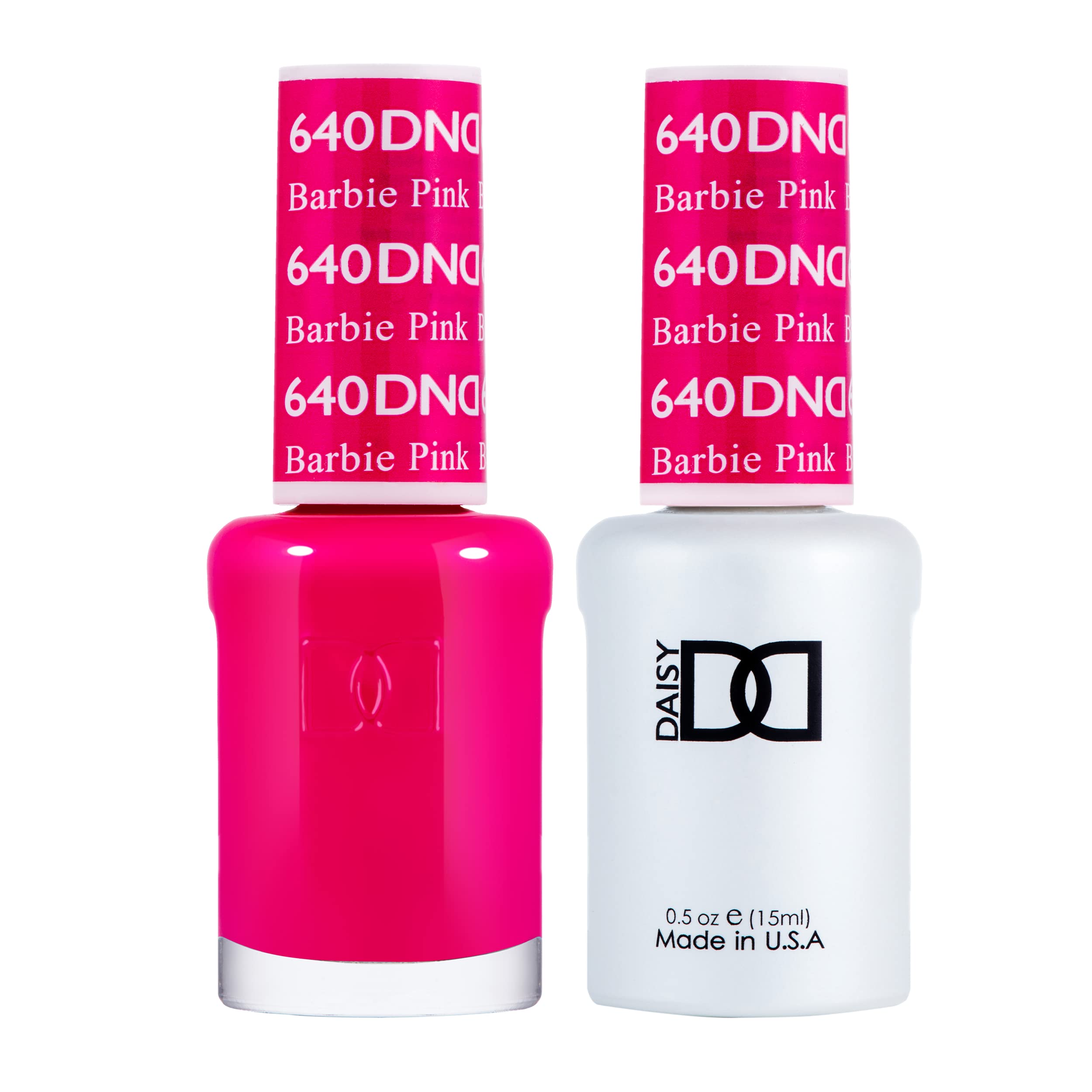 Daisy DND gel rosa 640 en botella, acabado vibrante para uñas