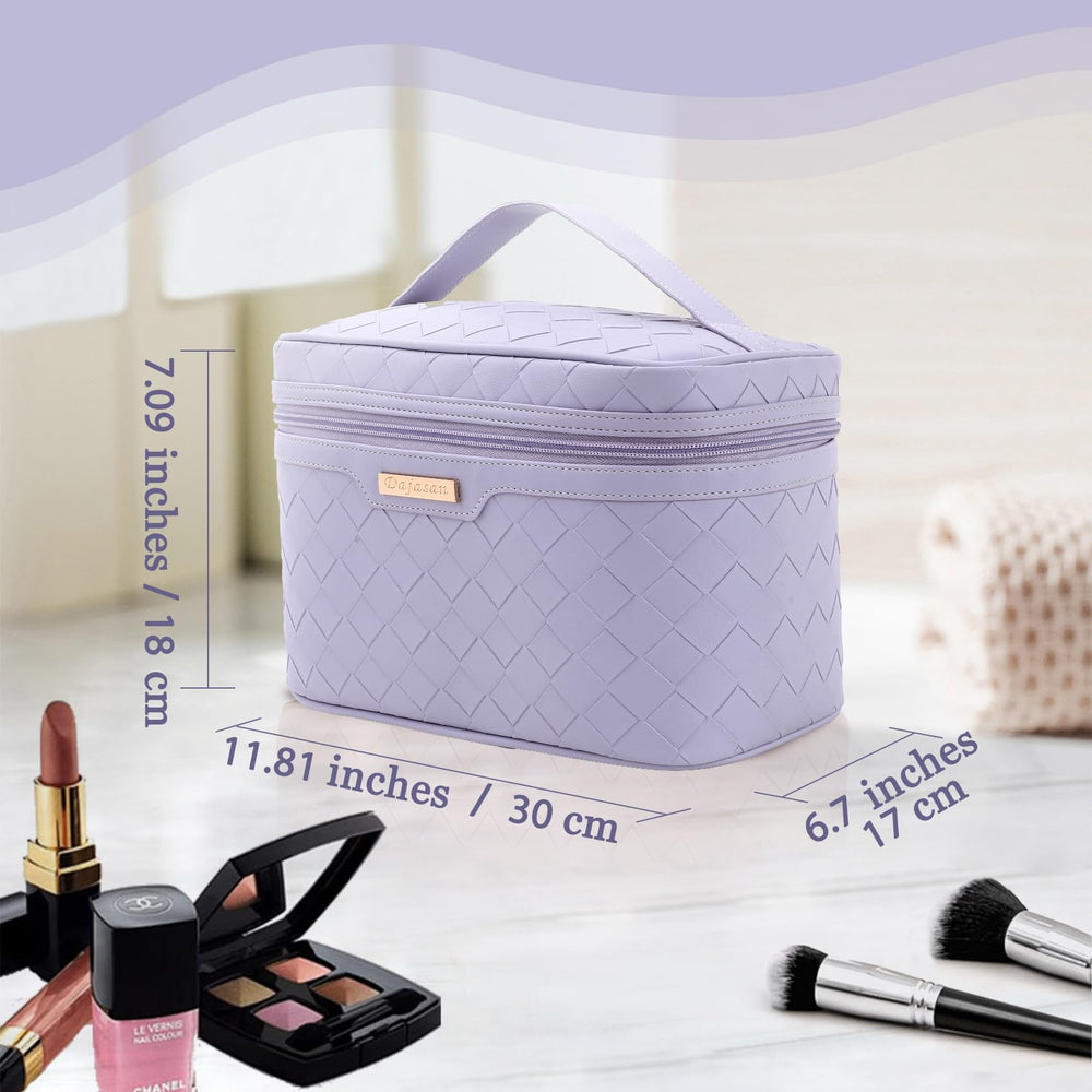 Dajasan neceser maquillaje cuero sintético resistente al agua para uso diario