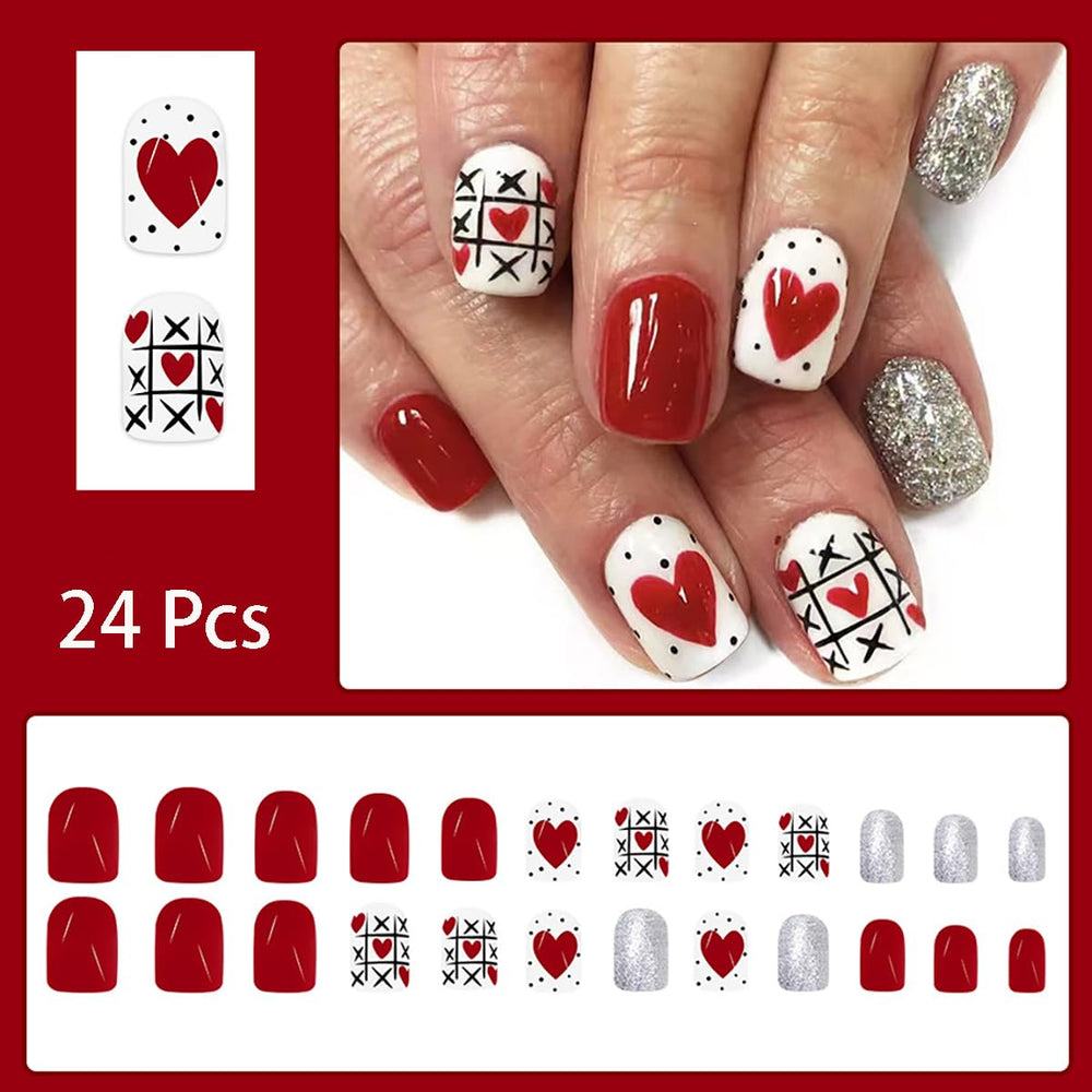 DAJIJIYOU diseños variados de corazones para diferentes looks de uñas