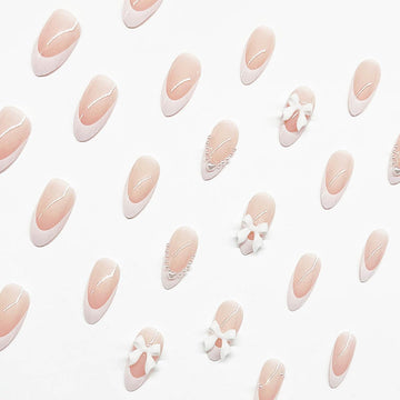 DAJIJIYOU uñas falsas almendra brillo, aspecto natural y acabado resistente