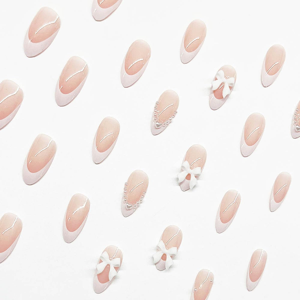 DAJIJIYOU uñas falsas almendra brillo, aspecto natural y acabado resistente