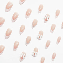 DAJIJIYOU uñas falsas almendra brillo, aspecto natural y acabado resistente