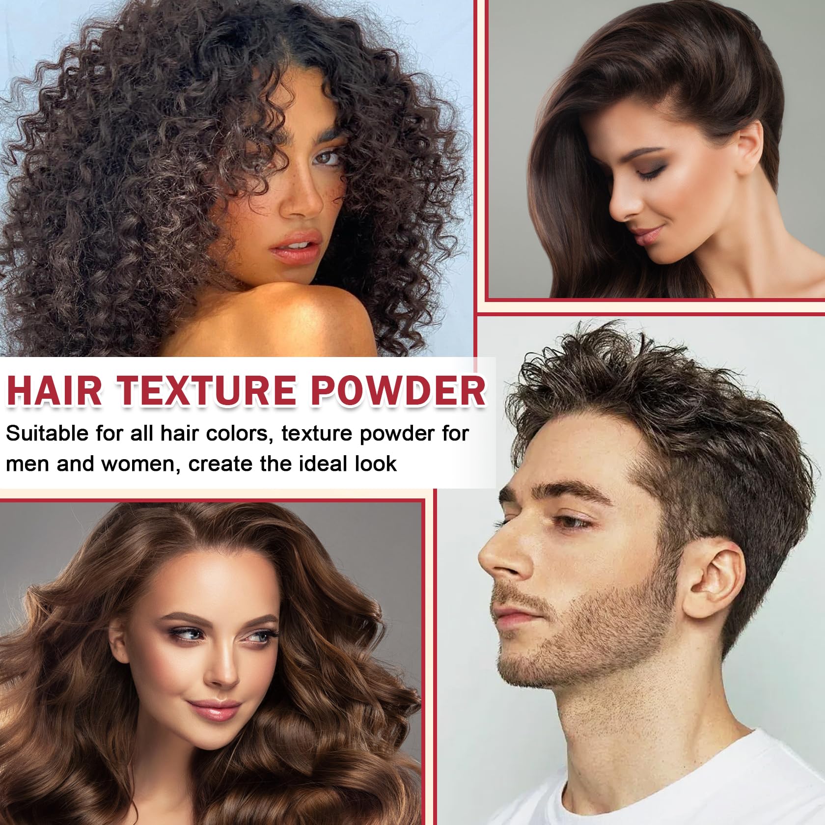 DAMUSI polvo texturizante para todo tipo de cabello, fácil de aplicar y sin residuo.