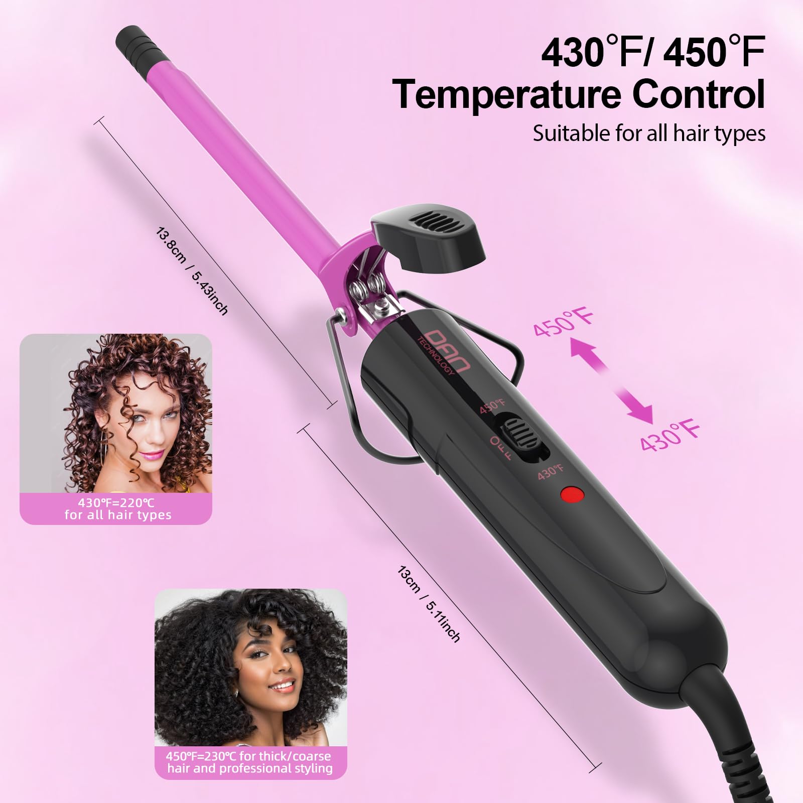 DAN Technology recubrimiento turmalina cerámica para brillo y menor frizz.