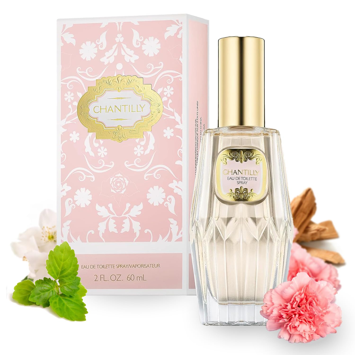 Dana Chantilly: frasco de eau de toilette, presentación elegante para ocasiones.