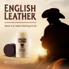 Desodorante Dana English Leather barra aplicación, facilita uso diario.