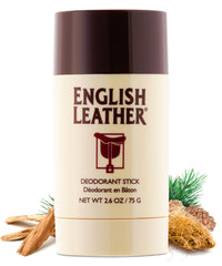 Desodorante Dana English Leather barra frontal, aroma clásico y duradero.