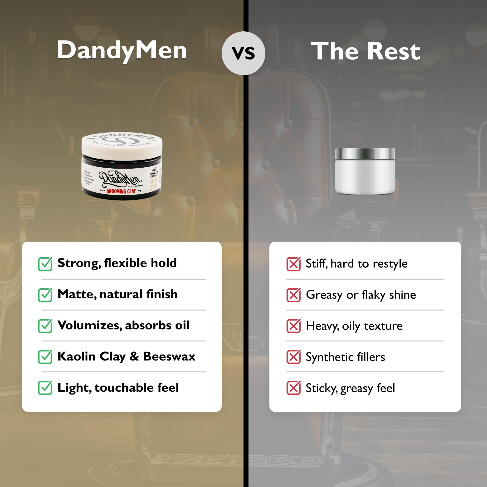 DandyMen Grooming Clay: arcilla caolín que absorbe grasa y aporta volumen