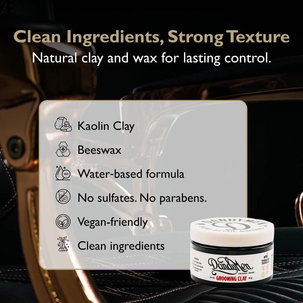 DandyMen Grooming Clay: textura ligera adecuada para cuero cabelludo sensible
