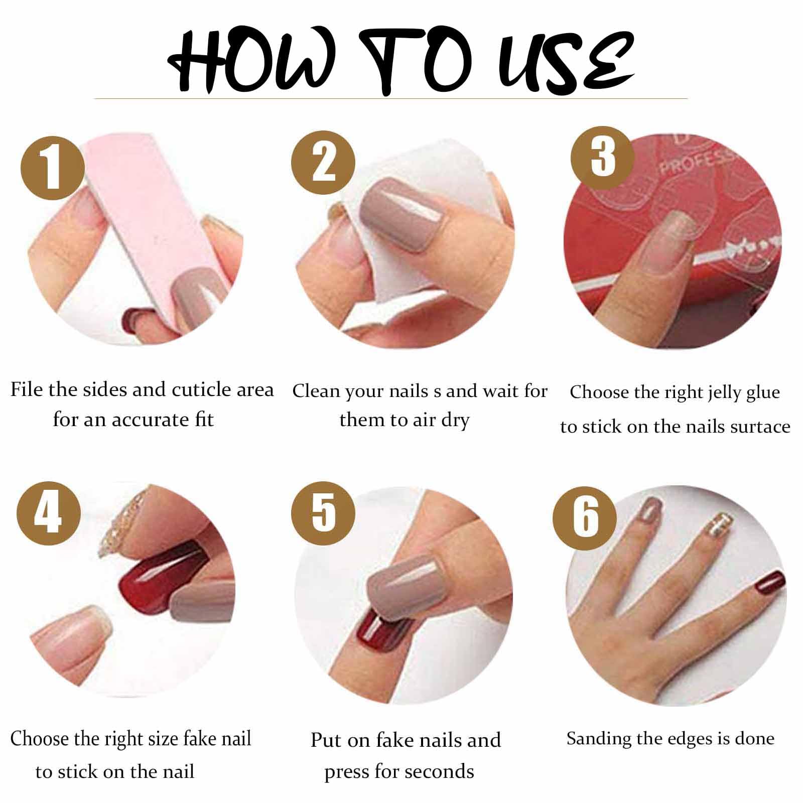 Uñas DANMANR acrílicas ABS durables para uso diario.