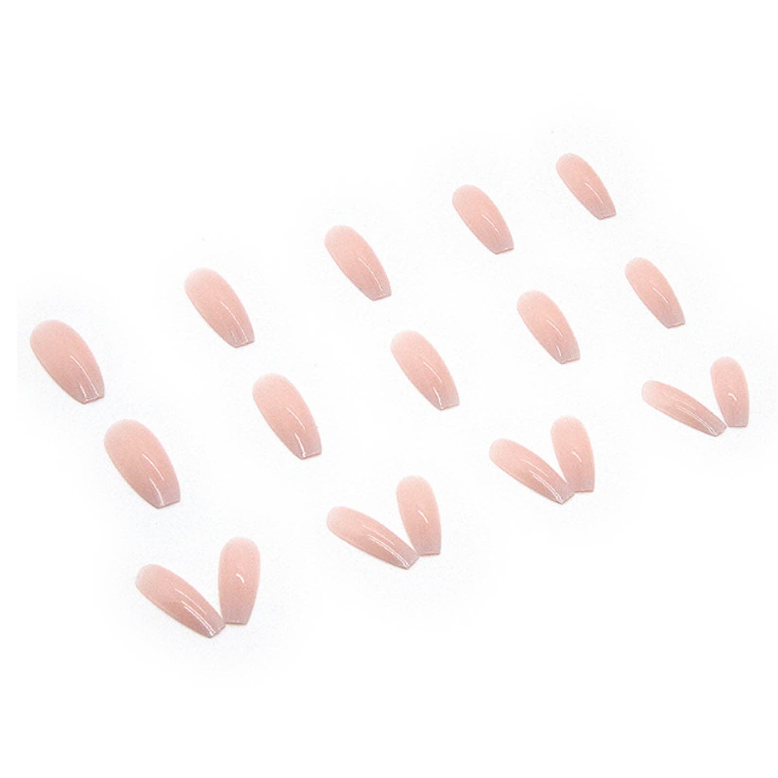 Uñas acrílicas DANMANR de 24 piezas, cobertura total en rosa y blanco.