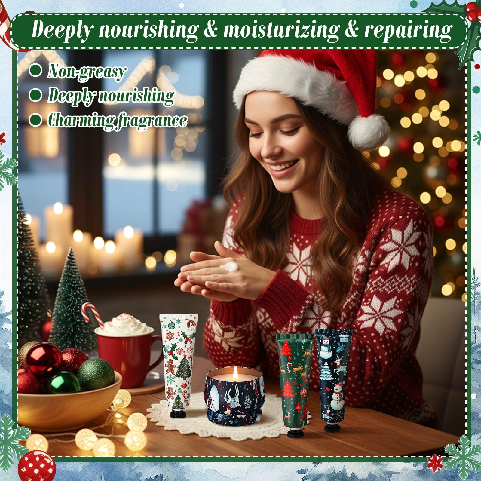 Velas Dansib con diseño reno para ambientar cenas navideñas.