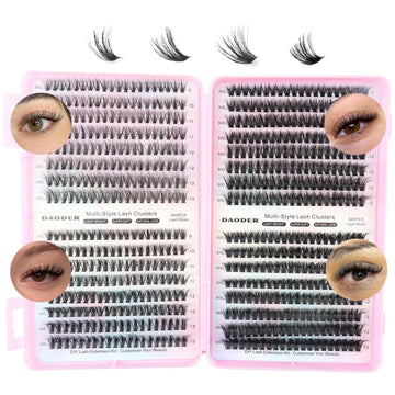 DAODER Conjunto de pestanas naturales 640 piezas para acabado suave