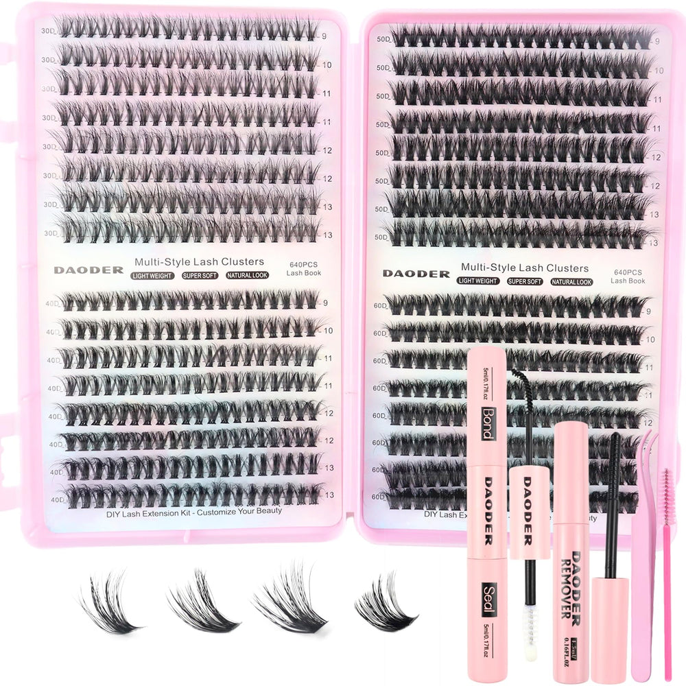 DAODER kit pestanas difusas 640 piezas para un look natural en casa