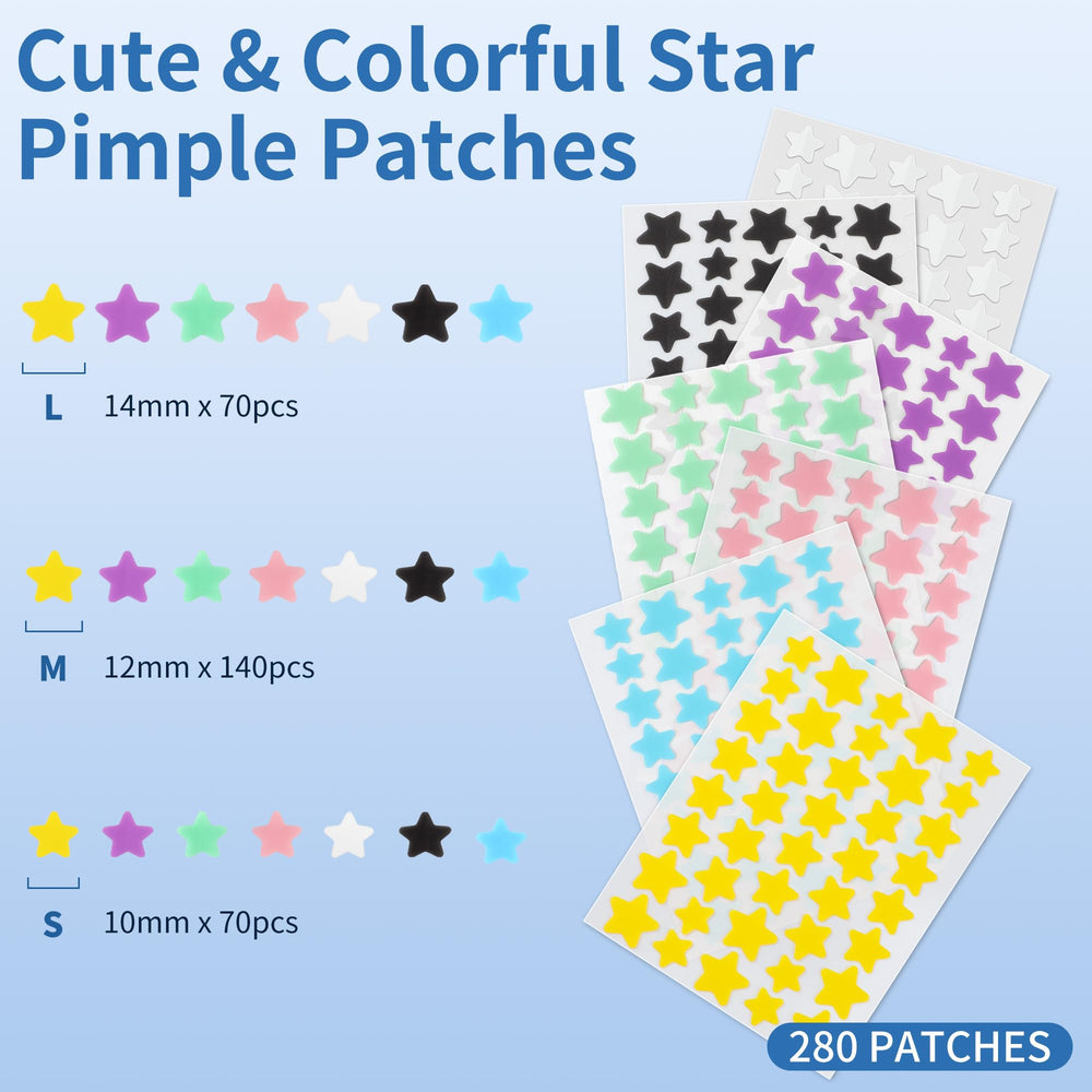 Daolyo parches estrella de 10 mm, cobertura precisa para zonas pequeñas.