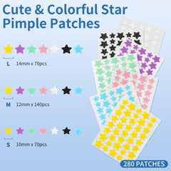 Daolyo parches estrella de 10 mm, cobertura precisa para zonas pequeñas.
