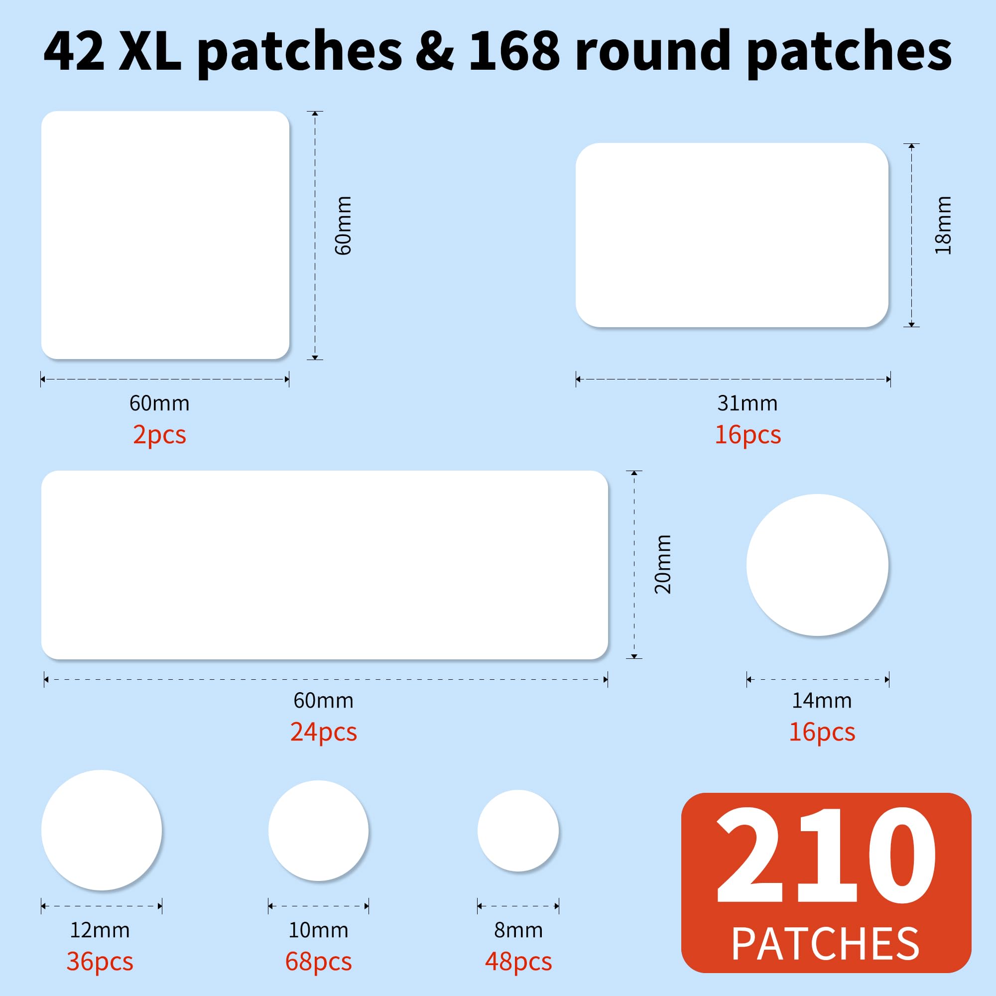 Parche Daolyo redondo de 10 mm con adherencia estable para áreas delicadas.